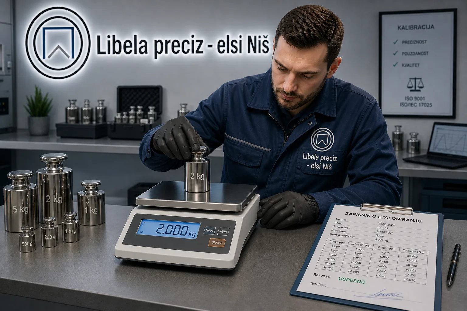 Etaloniranje vaga - Laboratorijsko overavanje mera u Nišu